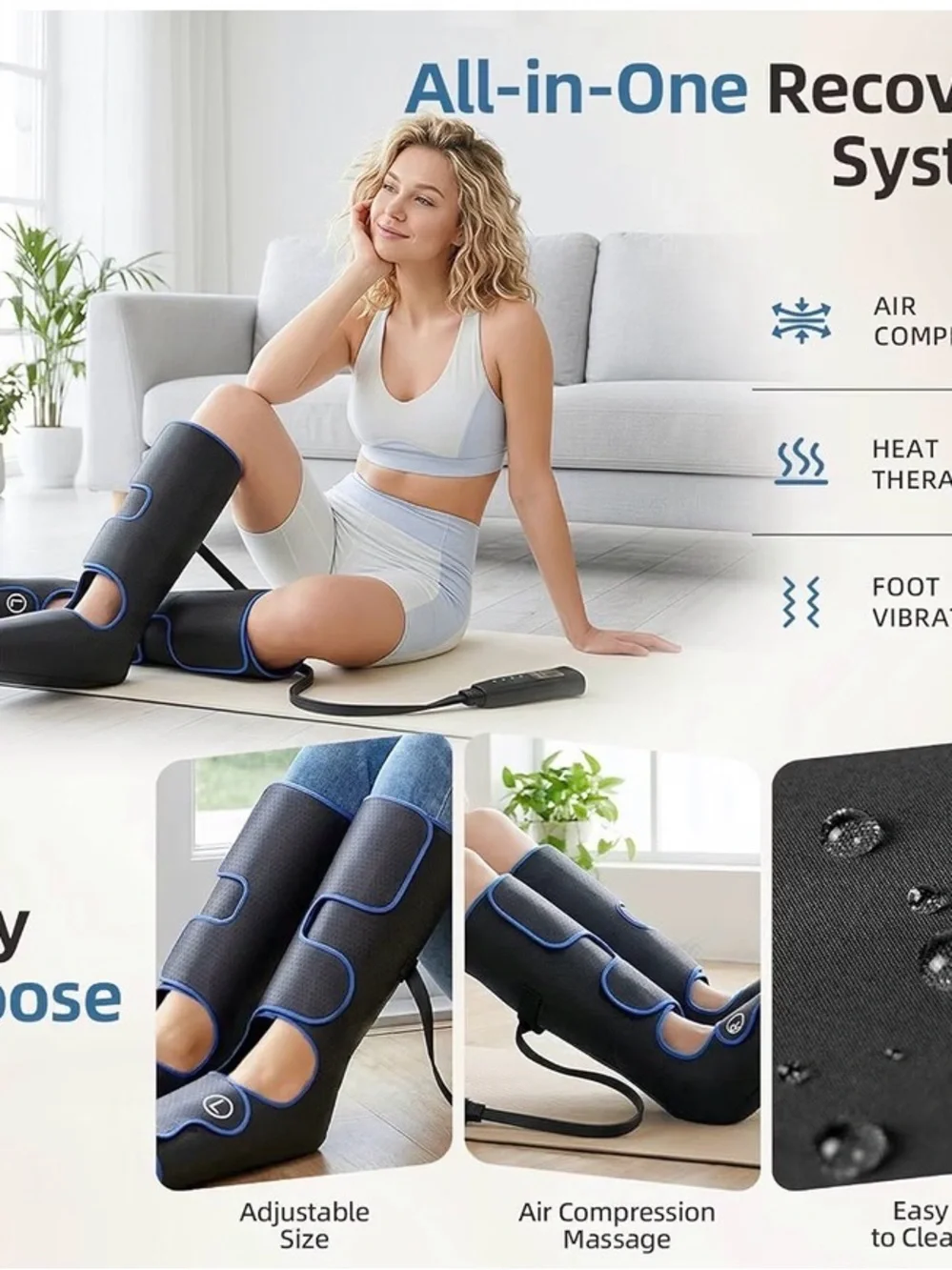 Air Compression Heated Leg Massager Boots